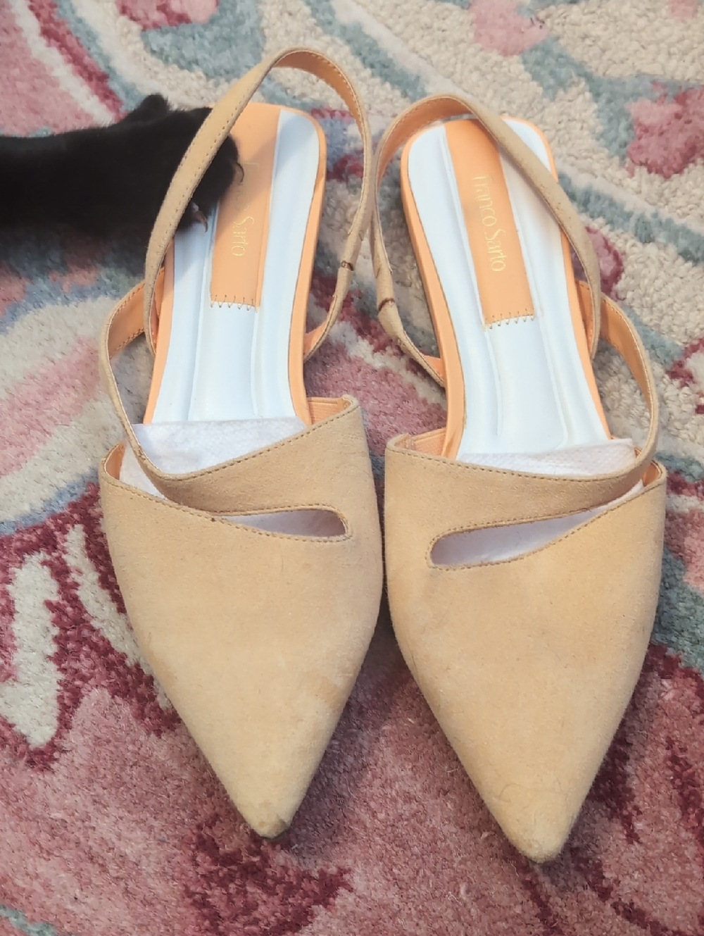 Franco Sarto Peach Pointed Slingback Mules